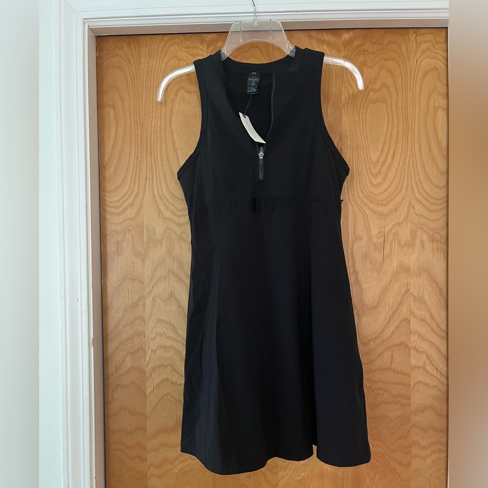 Sweaty Betty Black Sleeveless Mini Dress with Front Zip